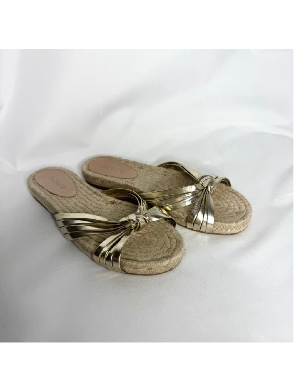 NEW without box J.CREW Gold Espadrille Sandals Size 8